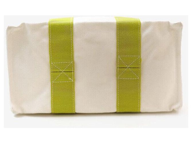 Hermès Furuto Bora Bora MM Canvas Weiß Grün - Ansicht 4