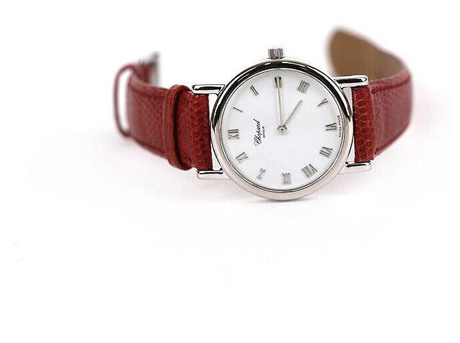 Chopard Classico in oro bianco con cinturino in pelle rossa Rosso - vista 2