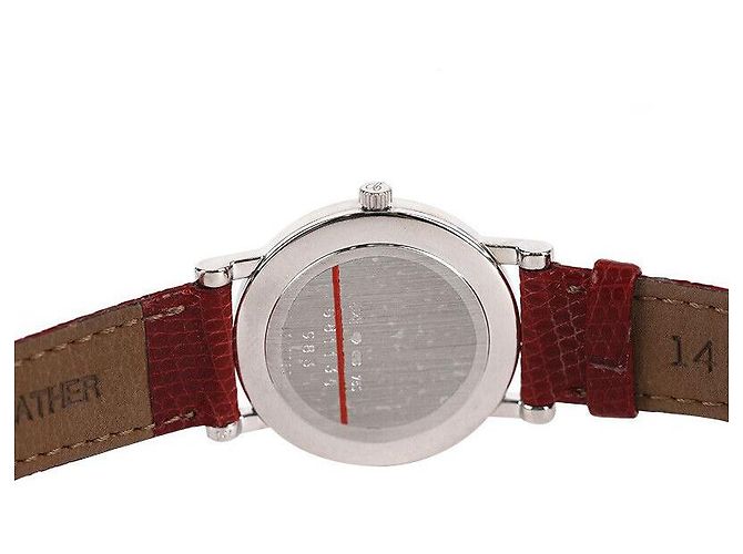 Chopard Classico in oro bianco con cinturino in pelle rossa Rosso - vista 3