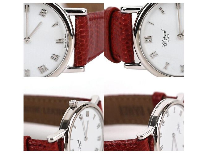 Chopard Classico in oro bianco con cinturino in pelle rossa Rosso - vista 7