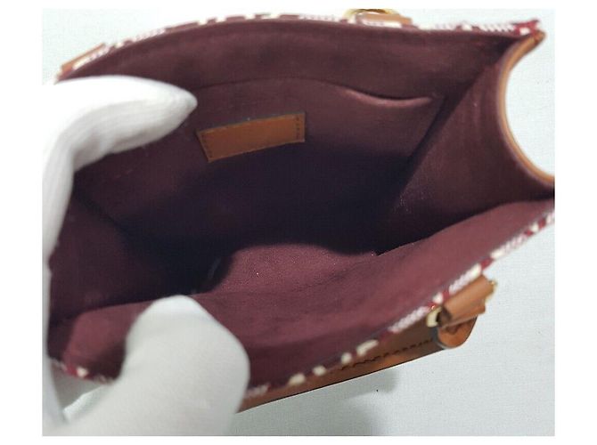 Louis Vuitton Piccola Borsa Bordeaux a Spalla Rosso - vista 8