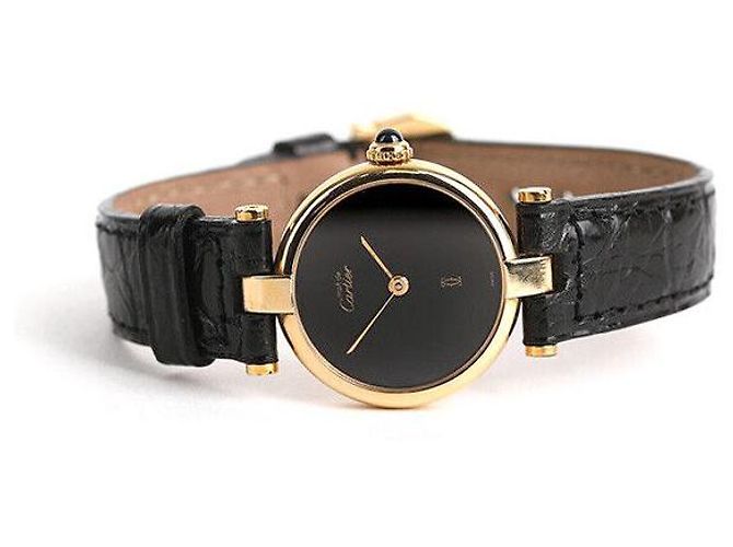 Cartier Schwarzes Lederarmband Birma Mustard Vendôme - Ansicht 2