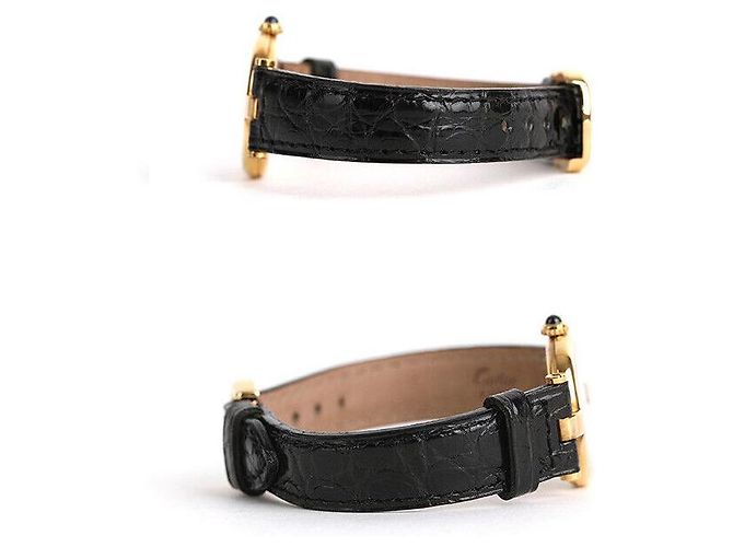 Cartier Schwarzes Lederarmband Birma Mustard Vendôme - Ansicht 3