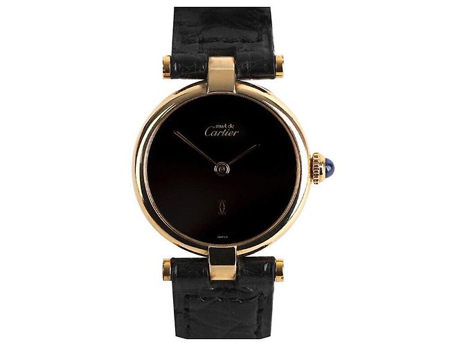 Cartier Schwarzes Lederarmband Birma Mustard Vendôme - Ansicht 8