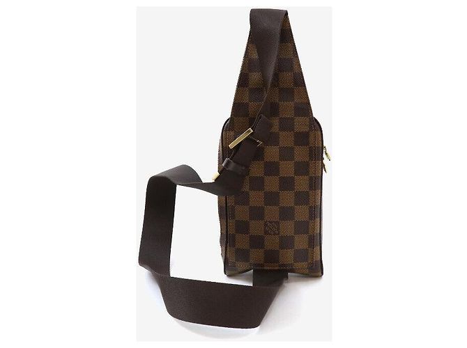 Louis Vuitton Borsa a tracolla Jeronimos Damier Ebene Marrone - vista 3