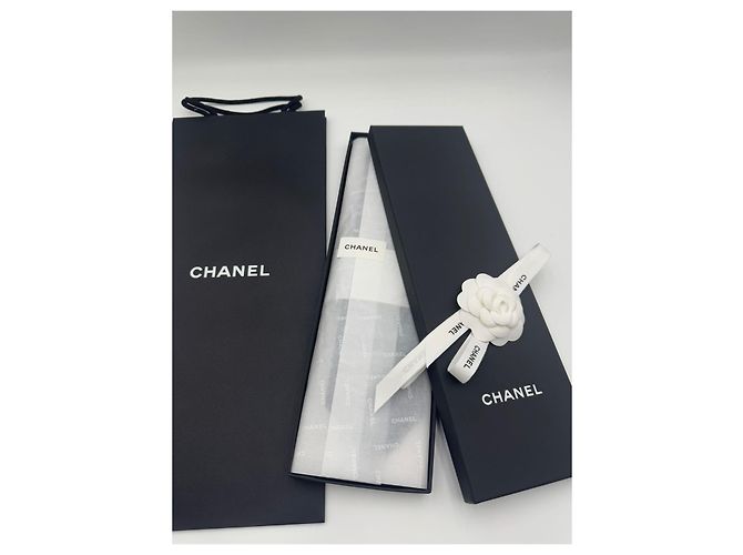 Chanel Cravatta a quadri da uomo CC Logo Blu Navy - vista 8