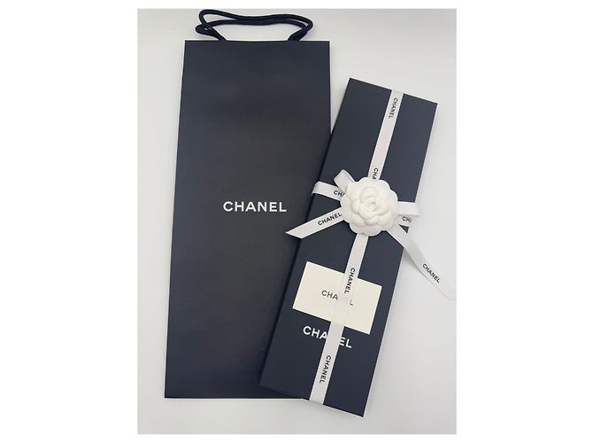 Chanel Cravatta a quadri da uomo CC Logo Blu Navy - vista 9