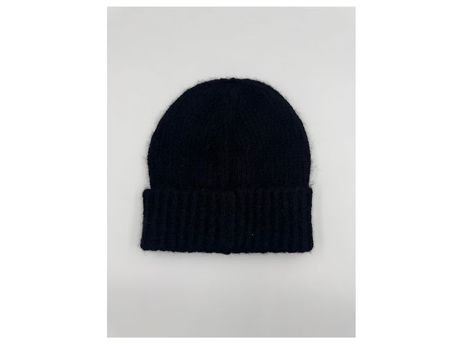 Chanel Schwarze Cashmere-Mütze mit CC-Logo Unisex - Ansicht 2