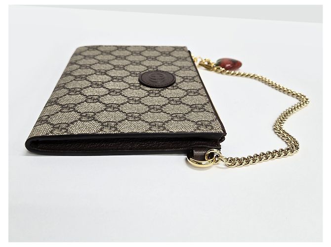 Gucci GG Supreme Strawberry Clutch Tasche Braun - Ansicht 8