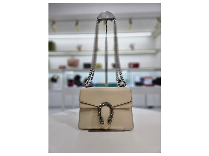 Gucci Mini borsa a spalla Dionysus in pelle bianca Bianco - vista 3