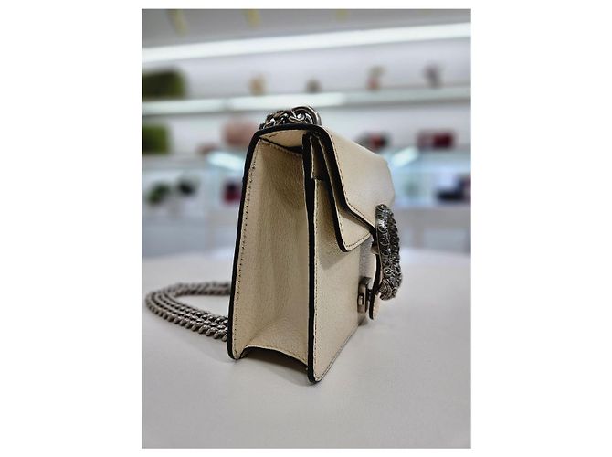 Gucci Mini borsa a spalla Dionysus in pelle bianca Bianco - vista 6