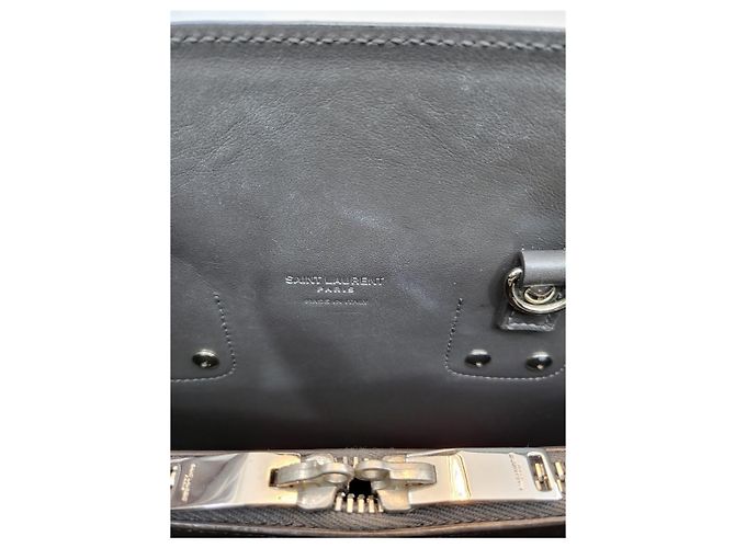 Saint Laurent Borsa Tote Grey Sac De Jour Marrone - vista 13