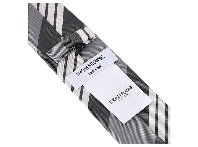 Thom Browne Cravate à rayures classiques Marron - vue 7