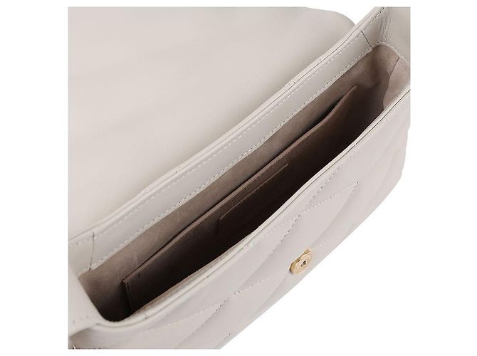 Saint Laurent Borsa a Spalla in Pelle di Agnello Trapuntata Bianco - vista 8