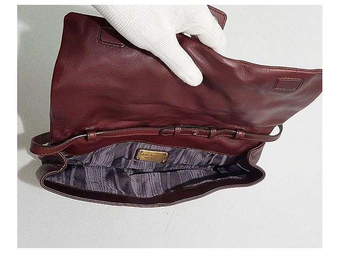 Salvatore Ferragamo Borsa a Spalla Gancini Rosa Rosso - vista 8