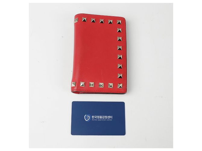Valentino Portafoglio Medio Rockstud Rosso - vista 11