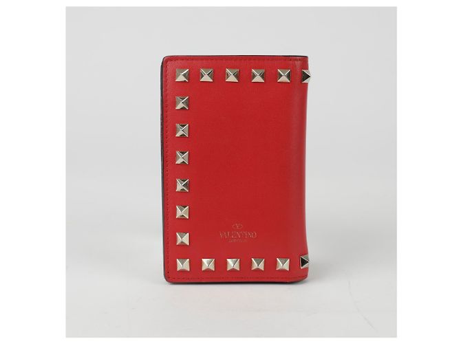 Valentino Portafoglio Medio Rockstud Rosso - vista 3