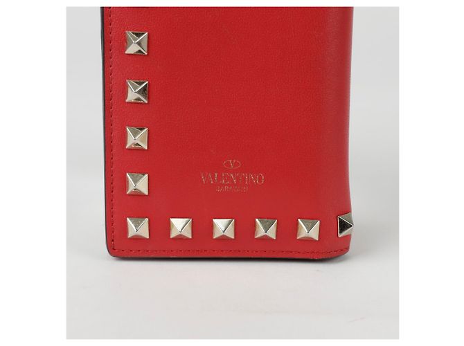 Valentino Portafoglio Medio Rockstud Rosso - vista 4