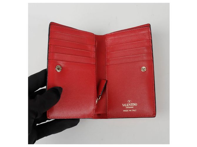 Valentino Portafoglio Medio Rockstud Rosso - vista 9
