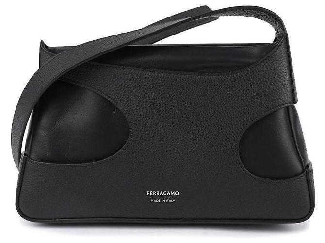 Salvatore Ferragamo Mini Schultertasche mit Ausschnittdetail Schwarz - Ansicht 3