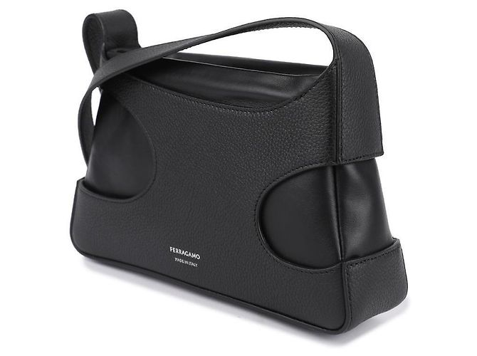 Salvatore Ferragamo Mini Schultertasche mit Ausschnittdetail Schwarz - Ansicht 4