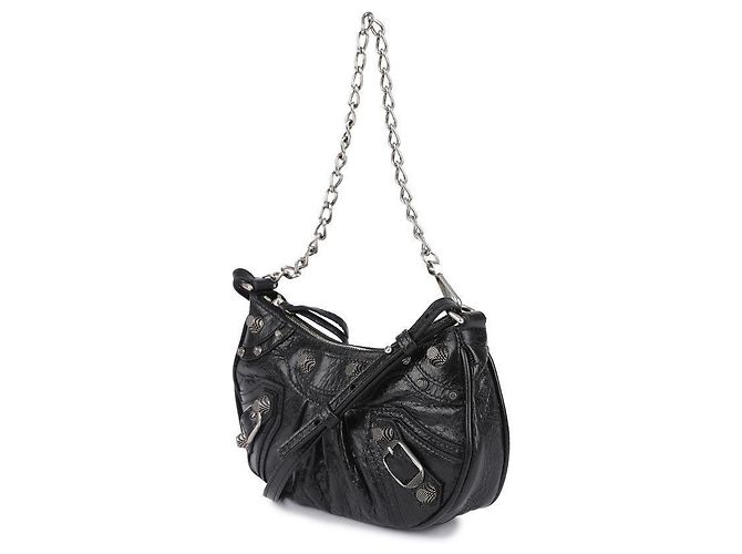Balenciaga Mini Schultertasche mit Kette Schwarz - Ansicht 4