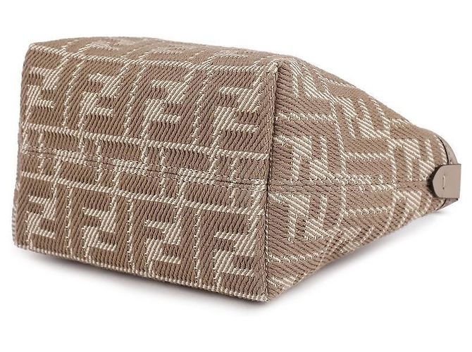 Fendi Mini borsa in jacquard FF in denim grigio dove Marrone - vista 6