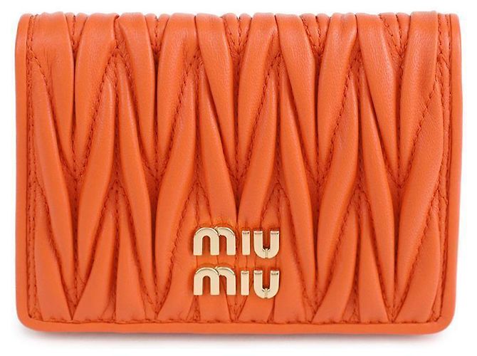 Miu Miu Tarjetero de cuero Napa Naranja - vista 3