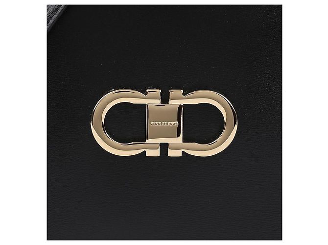 Salvatore Ferragamo Mini borsa tote Double Gancini Nero - vista 9