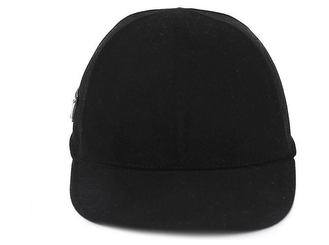 Prada Boné de beisebol masculino em lã com logo triangular Preto - vista 4