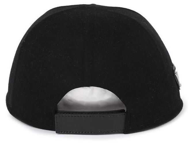 Prada Boné de beisebol masculino em lã com logo triangular Preto - vista 6