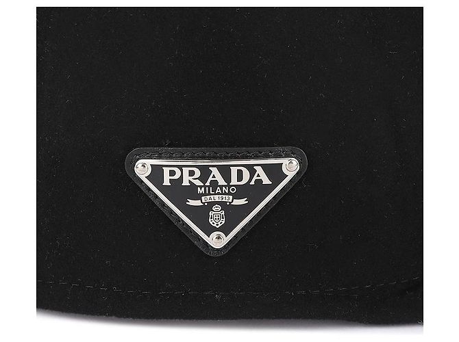 Prada Boné de beisebol masculino em lã com logo triangular Preto - vista 7