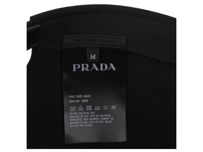 Prada Boné de beisebol masculino em lã com logo triangular Preto - vista 9