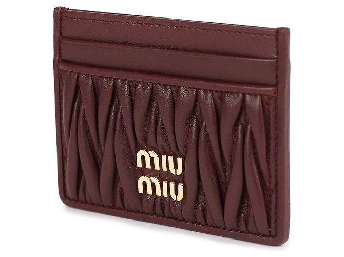 Miu Miu Tarjetero de cuero Napa Roja - vista 4