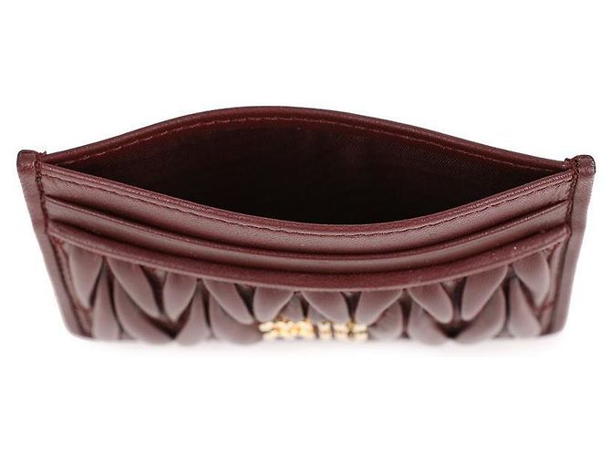 Miu Miu Tarjetero de cuero Napa Roja - vista 7