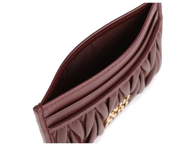 Miu Miu Tarjetero de cuero Napa Roja - vista 8
