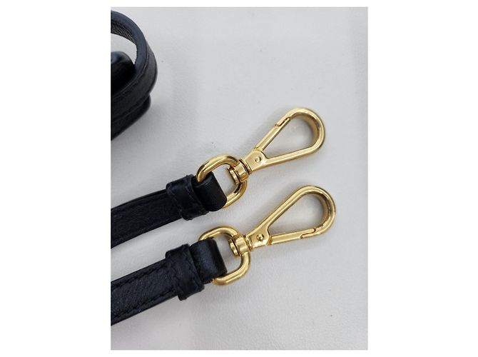 Double Prada Borsa a tracolla incrociata in pelle Dino con doppia tracolla Nero - vista 23