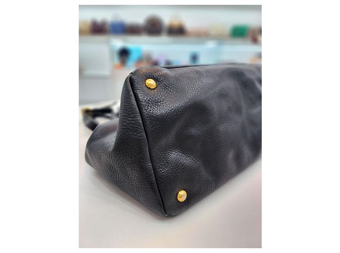 Prada Borsa Tote e Borsa a Spalla in Vitello Daino Nero - vista 16