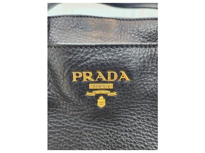 Prada Borsa Tote e Borsa a Spalla in Vitello Daino Nero - vista 19