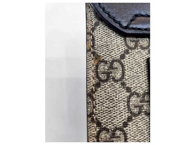 Padlock Gucci Supreme kleine Ketten Schulter-Crossbody-Tasche mit Schloss Braun - Ansicht 21