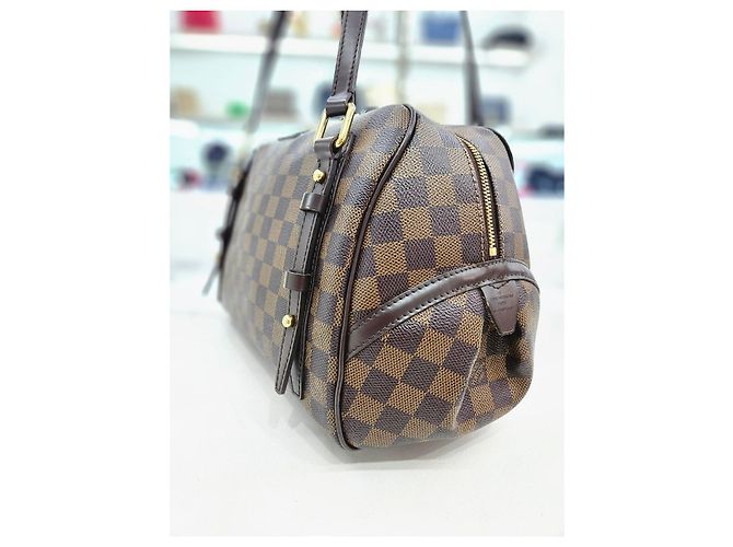 Louis Vuitton Borsa a Spalla Livington Damier Ébène PM Marrone - vista 3