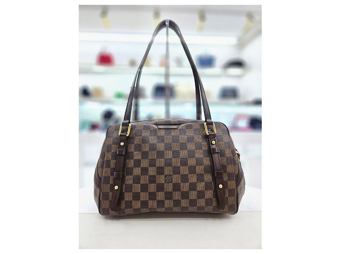 Louis Vuitton Borsa a Spalla Livington Damier Ébène PM Marrone - vista 7