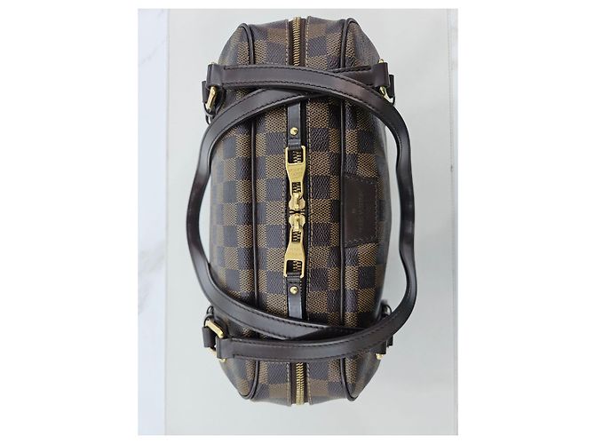 Louis Vuitton Borsa a Spalla Livington Damier Ébène PM Marrone - vista 8