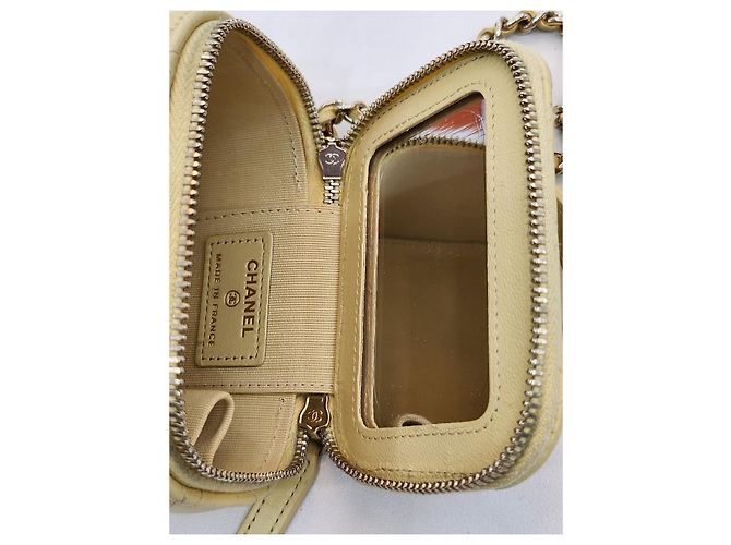 Chanel Borsa a tracolla mini in pelle di agnello con catena Vanity Giallo - vista 7
