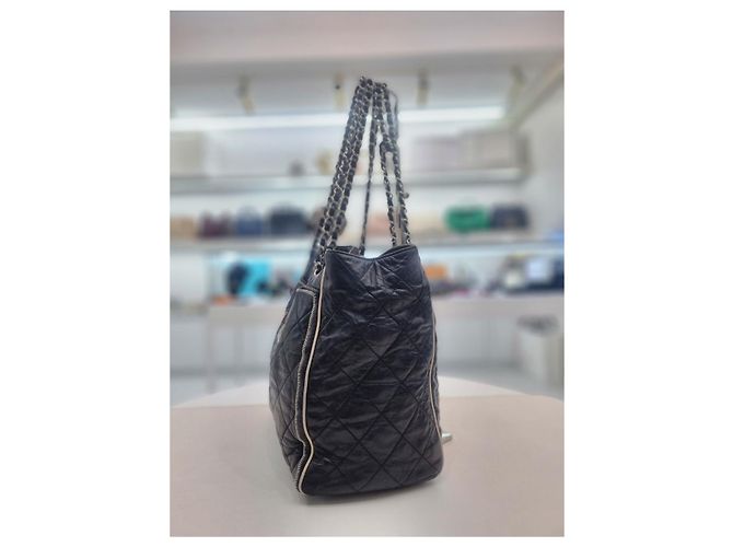Chanel Borsa a spalla a fisarmonica Est-Ovest Nero - vista 4