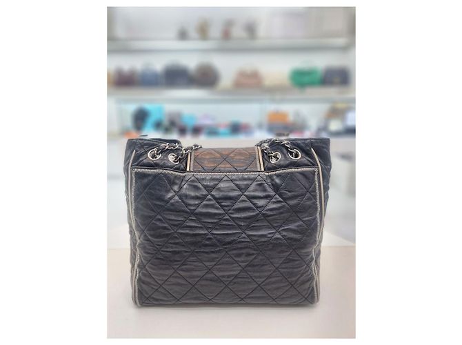 Chanel Borsa a spalla a fisarmonica Est-Ovest Nero - vista 5