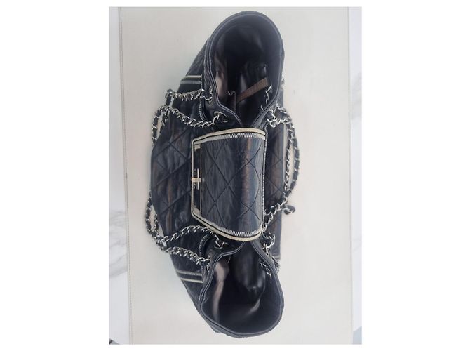 Chanel Borsa a spalla a fisarmonica Est-Ovest Nero - vista 9