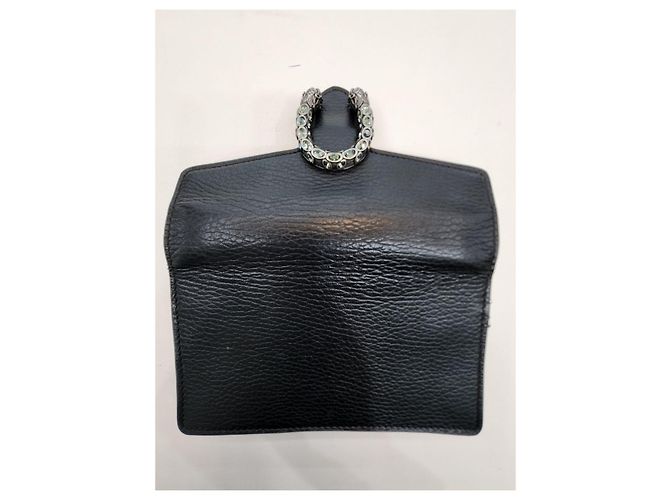 Salvatore Ferragamo Borsa a tracolla super mini Dionysus in pelle nera con cristalli Nero - vista 20