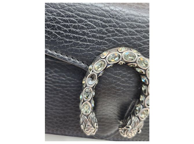 Salvatore Ferragamo Borsa a tracolla super mini Dionysus in pelle nera con cristalli Nero - vista 21