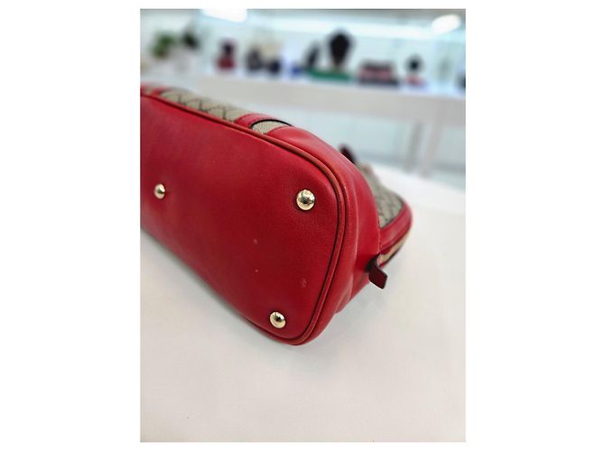Gucci Borsa a secchiello e borsa a spalla in tela GG Supreme Rosso - vista 15